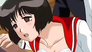 Super-cute anime porno pupil dildoed vagina spit encircling ass-fucked